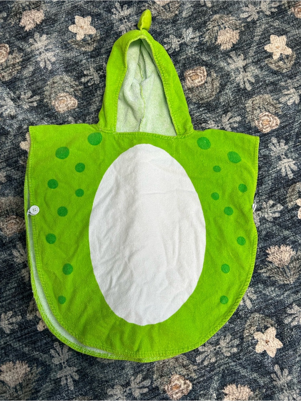 Kids Hooded Towel  - Green dinosaur